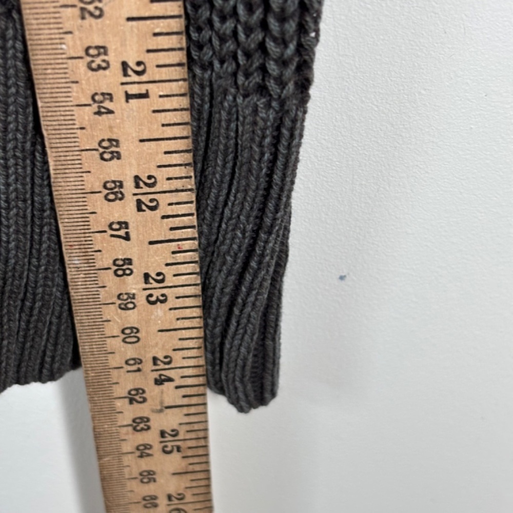 Aerie Oversized Chunky Sweater M Charcoal Ribbed Knit Scoop Neck Cozy Boho Cabin - Picture 10 of 10